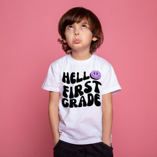 Hallo Eerste Klas Retro Eerste Klas Terug naar Sch T-shirt