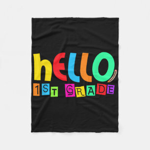 Hallo Eerste Klas Terug naar School Voor Student B Fleece Deken
