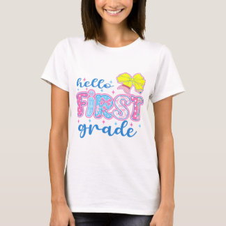 Hallo Eerste leerjaar, eerste leerjaar, terug naar T-shirt