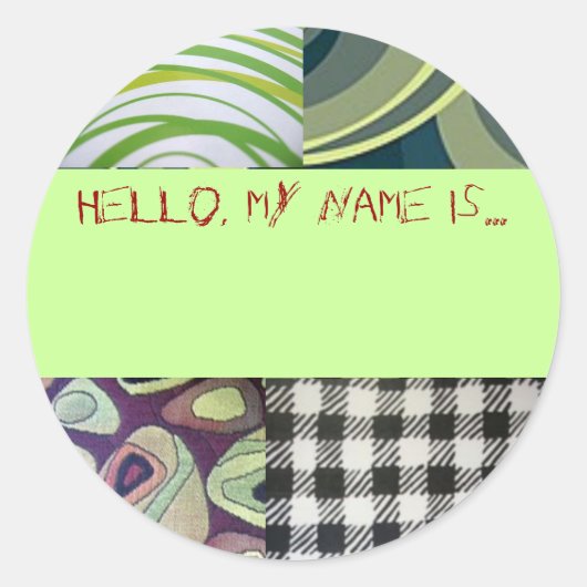 Hallo Eigenzinnig "Mijn naam is..."-knop Ronde Sticker (Voorkant)
