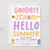 Hallo Einde van de School Party Invitation, Kaart (Voorkant)