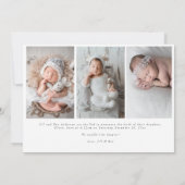 Hallo Elegant Baby Foto's Moderne kalligrafie Gebo Aankondiging (Achterkant)