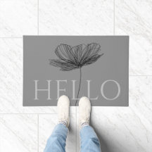 hallo Elegant Floral Line Tekening Cute Chic Grey