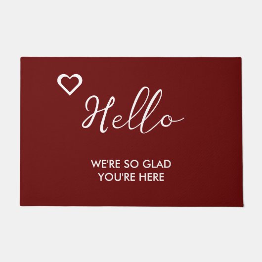 Hallo Elegant wit hart Deurmat (Voorkant)