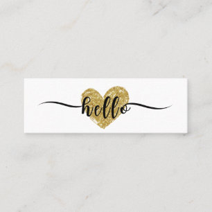 Hallo Elegante kalligrafie Mini Visitekaartje