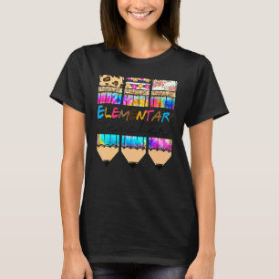 hallo elementaire leopard Tie Dye Pencil Cute Teac T-shirt