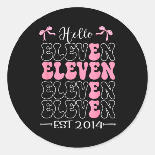 Hallo Elf Gegr 2014 11e Verjaardag Meisje Coquette Ronde Sticker