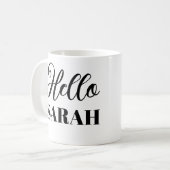 Hallo en jouw naam koffiemok (Voorkant links)