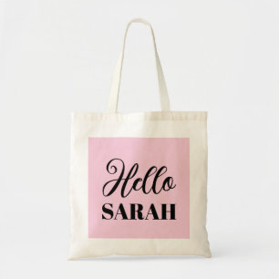 Hallo en jouw naam tote bag
