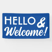 Hallo en welkom in elke kleur spandoek (Horizontaal)