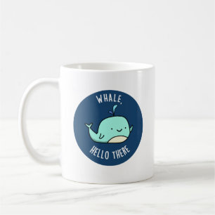 Hallo er Funny Whale Pun Koffiemok