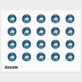 Hallo er Funny Whale Pun Ronde Sticker (Vel)