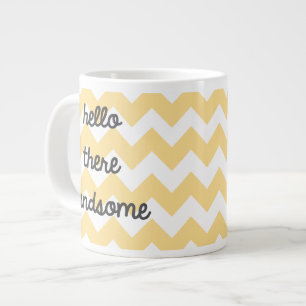 "Hallo Er Handsome" Chevron Jumbo Mok