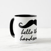 hallo er is een mooi ontwerp voor een grappige mok (Voorkant links)