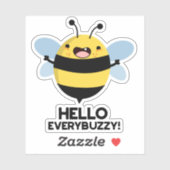 Hallo Everybuzzy Grappige Bij Punt Sticker (Vel)