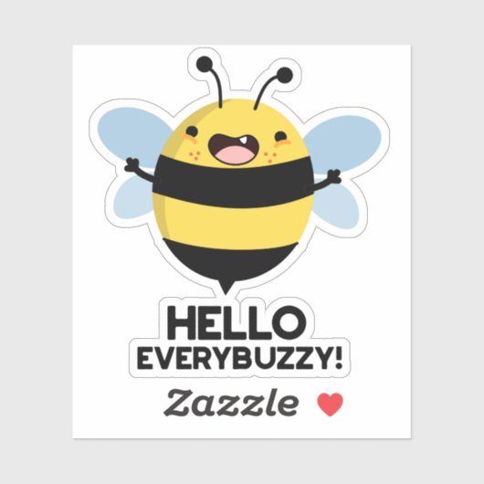 Hallo Everybuzzy Grappige Bij Punt   Sticker (Vel)