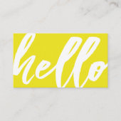 Hallo €? | Fancy script Sunshine Yellow Visitekaartje (Voorkant)