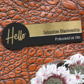 hallo Faux Metallic Professional Black Gold Naamplaatje