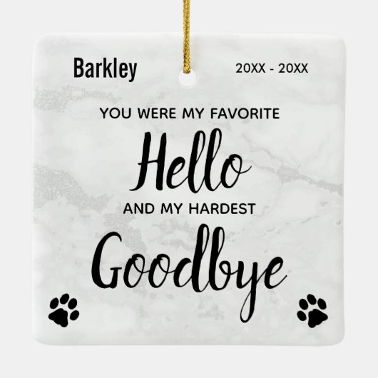 Hallo Favoriet Keramisch Ornament (Achterkant)