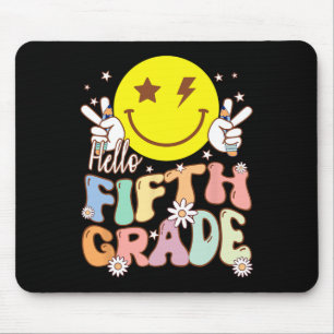 Hallo Fifth Grade Hippie Smile Gezicht 5th Grade T Muismat