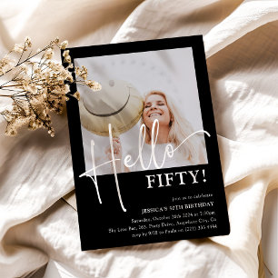 Hallo FIFTY! Minimaal 50ste verjaardagsfeestje Kaart