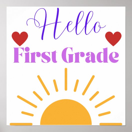 hallo "First Grade" Sunshine Classroom Poster (Voorkant)