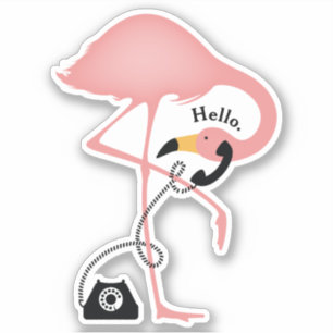Hallo Flamingo Telefoon Sticker