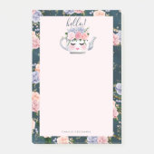 hallo Floral Eyelashes Teapot Pattern Personalized Post-it® Notes (Voorkant)