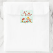 Hallo Floral Mint Groene Bloemen Sticker / Seal (Tas)
