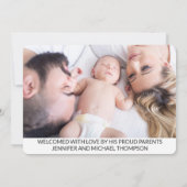 hallo foto van baby's met bovenlaag moderne minima aankondiging (Achterkant)