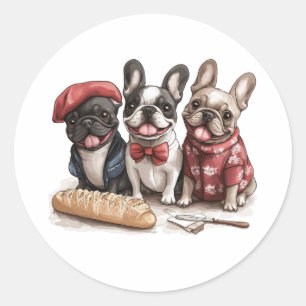 Hallo Franse Bulldogs Ronde Sticker
