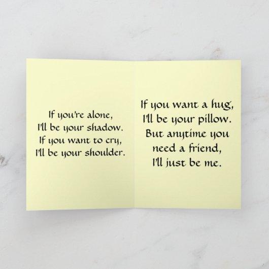 hallo Friend 4 Wenskaart Bedankkaart (Binnen)