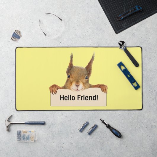 hallo Friend Funny Squirrel Bureaumat (Werkstation)
