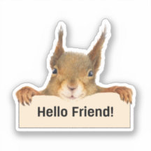 hallo Friend Funny Squirrel Cutout
