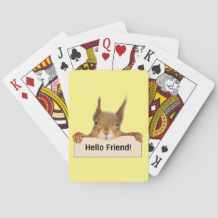 hallo Friend Funny Squirrel Pokerkaarten