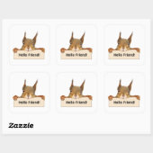 hallo Friend Funny Squirrel Vierkante Sticker (Vel)