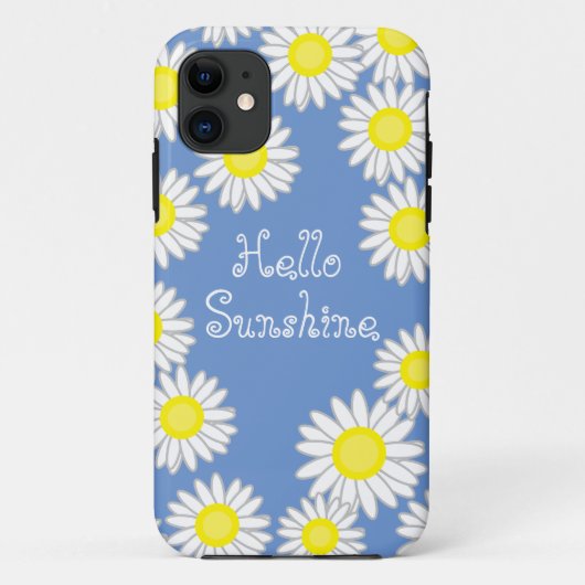 Hallo Fun Daisy Blauw Geel Wit Case-Mate iPhone Case (Achterkant)
