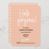 Hallo Fuzzy Peach Kaart (Voorkant / Achterkant)