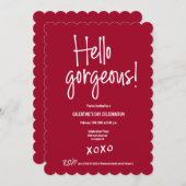 Hallo Galentine's Day xoxo Rood Kaart (Voorkant / Achterkant)