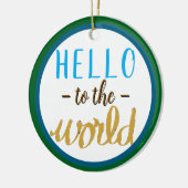 Hallo Geboortestatus Naam Keramisch Ornament (Links)