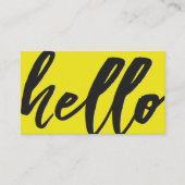 Hallo Geel | Fancy script Sunshine Yellow Visitekaartje (Voorkant)
