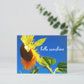Hallo Geel Zonnebloem Foto Briefkaart (Staand voorkant)