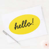 hallo Gelukkig ontwerp Ovale Sticker (Envelop)