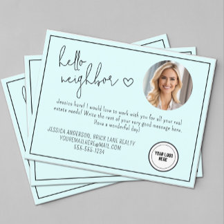 Hallo Gepersonaliseerd blauw Briefkaart