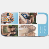 Hallo Gepersonaliseerde 4 fotocollage hemelsblauw Case-Mate iPhone Case (Achterkant (horizontaal))