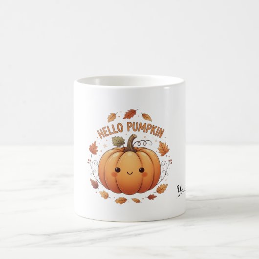 Hallo Gepersonaliseerde Pumpkin Coffee Mok (Center)