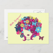 hallo, geweldig! Mooie Vloerdame Briefkaart (Voorkant / Achterkant)