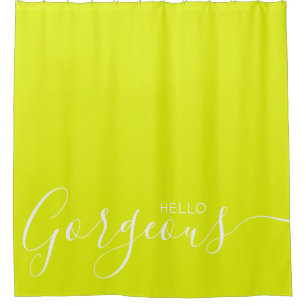 Hallo geweldige Chartreuse White Moderne Douchegordijn