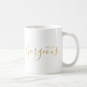 hallo geweldige Gold Script Modern Coffee Mok