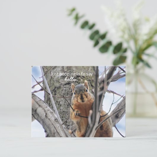 Hallo Gewoon binnenkomen om te zeggen Feestdagenkaart (Staand voorkant)